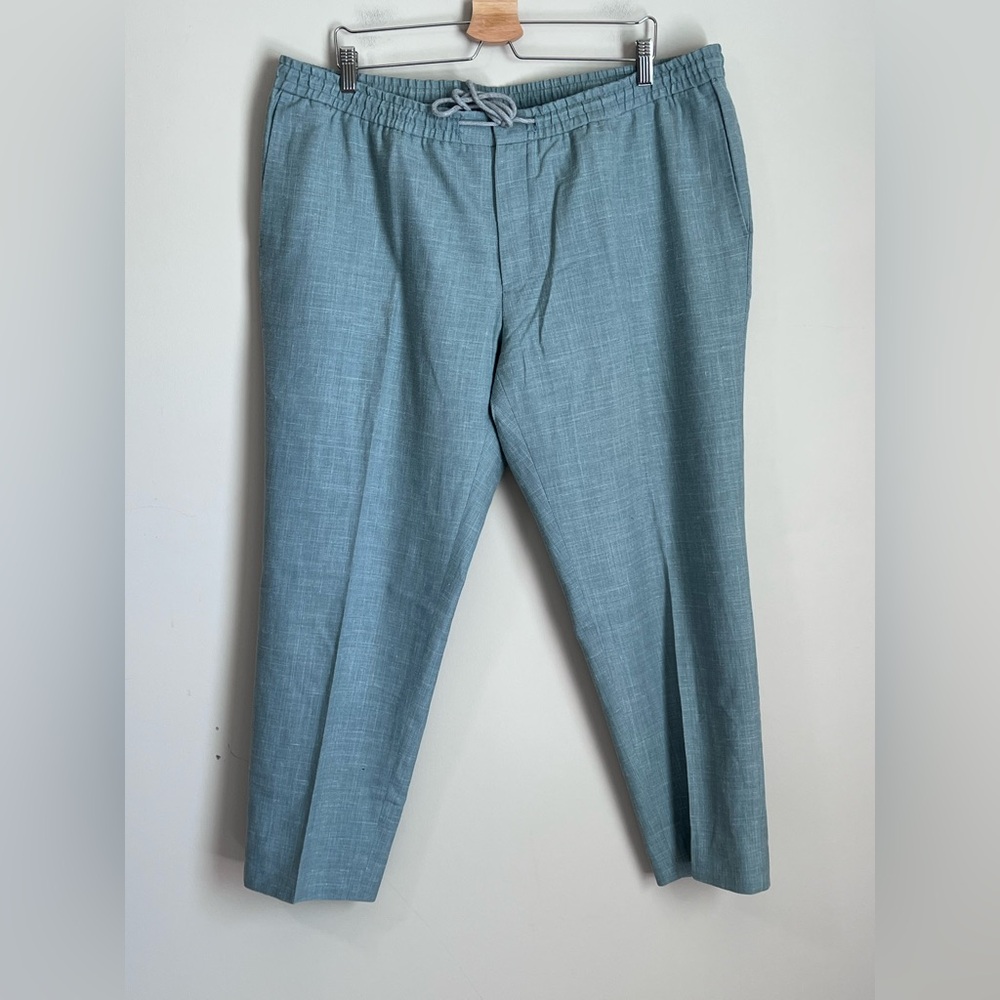 Suitsupply Men's Linen Drawstring Ankle Pants Wool Silk Linen Casual US 36 - 38
